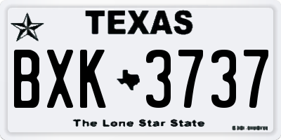 TX license plate BXK3737