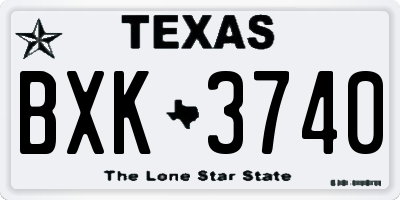TX license plate BXK3740