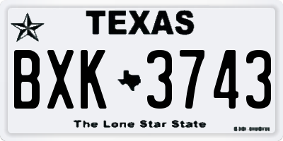 TX license plate BXK3743