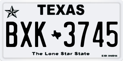 TX license plate BXK3745