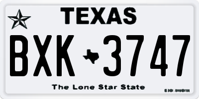 TX license plate BXK3747