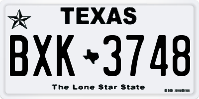 TX license plate BXK3748