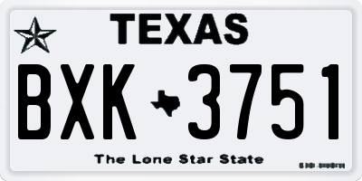 TX license plate BXK3751