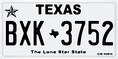 TX license plate BXK3752