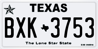 TX license plate BXK3753