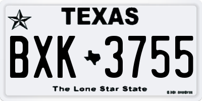TX license plate BXK3755