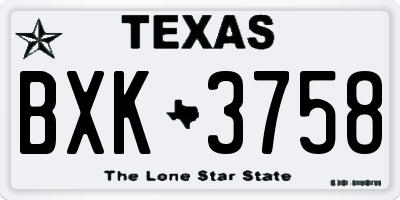 TX license plate BXK3758