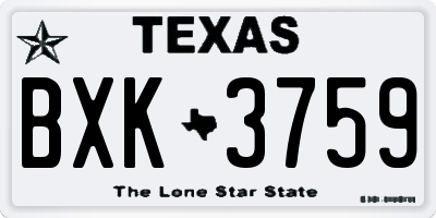 TX license plate BXK3759
