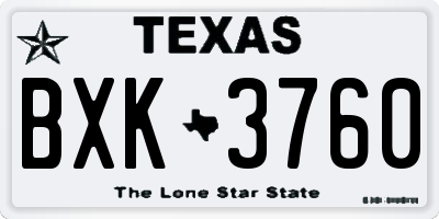 TX license plate BXK3760