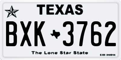 TX license plate BXK3762