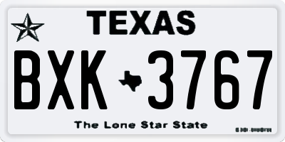 TX license plate BXK3767