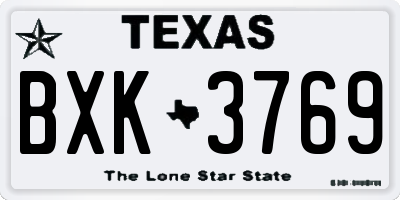 TX license plate BXK3769