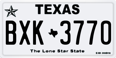 TX license plate BXK3770