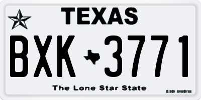TX license plate BXK3771