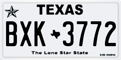 TX license plate BXK3772