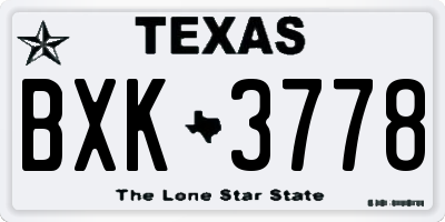 TX license plate BXK3778
