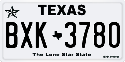 TX license plate BXK3780