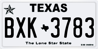 TX license plate BXK3783