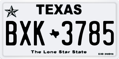 TX license plate BXK3785