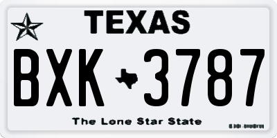 TX license plate BXK3787