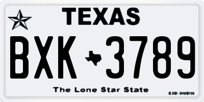 TX license plate BXK3789