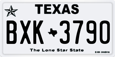 TX license plate BXK3790