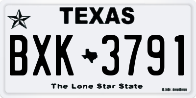 TX license plate BXK3791
