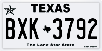 TX license plate BXK3792