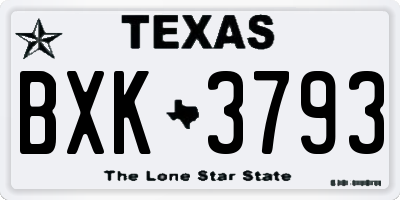 TX license plate BXK3793