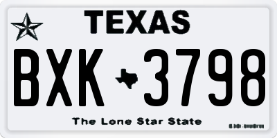 TX license plate BXK3798