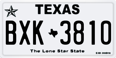 TX license plate BXK3810