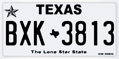 TX license plate BXK3813