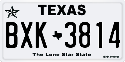 TX license plate BXK3814