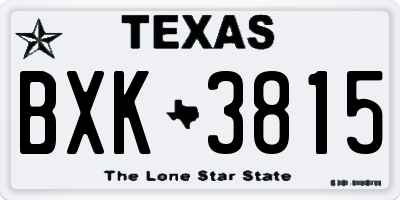 TX license plate BXK3815