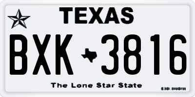 TX license plate BXK3816