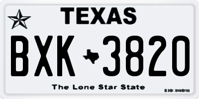 TX license plate BXK3820