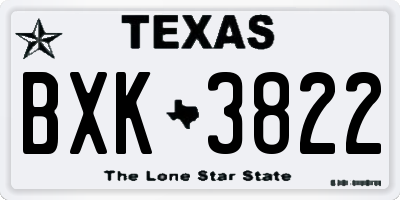 TX license plate BXK3822