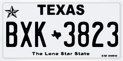 TX license plate BXK3823