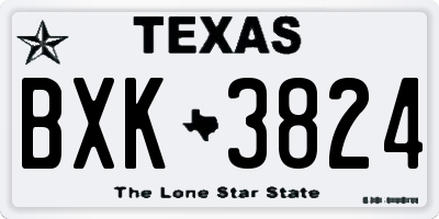 TX license plate BXK3824