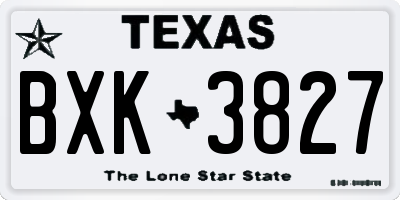 TX license plate BXK3827