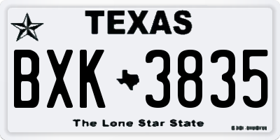 TX license plate BXK3835