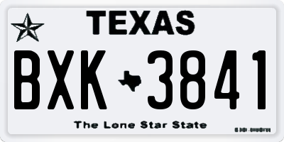 TX license plate BXK3841