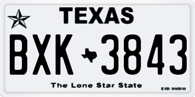 TX license plate BXK3843
