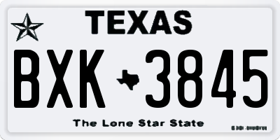 TX license plate BXK3845