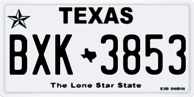 TX license plate BXK3853