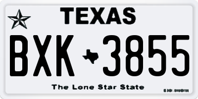 TX license plate BXK3855