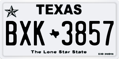 TX license plate BXK3857