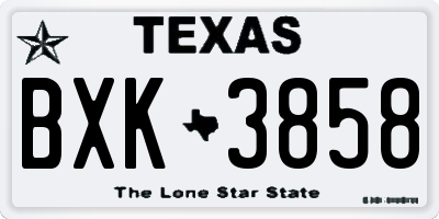 TX license plate BXK3858