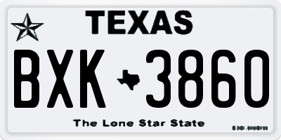 TX license plate BXK3860