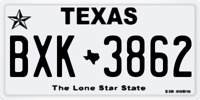 TX license plate BXK3862